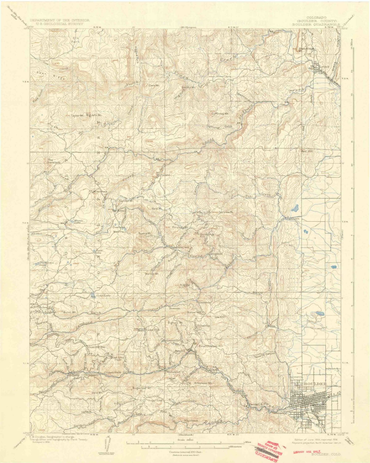 Boulder, CO Historic Map