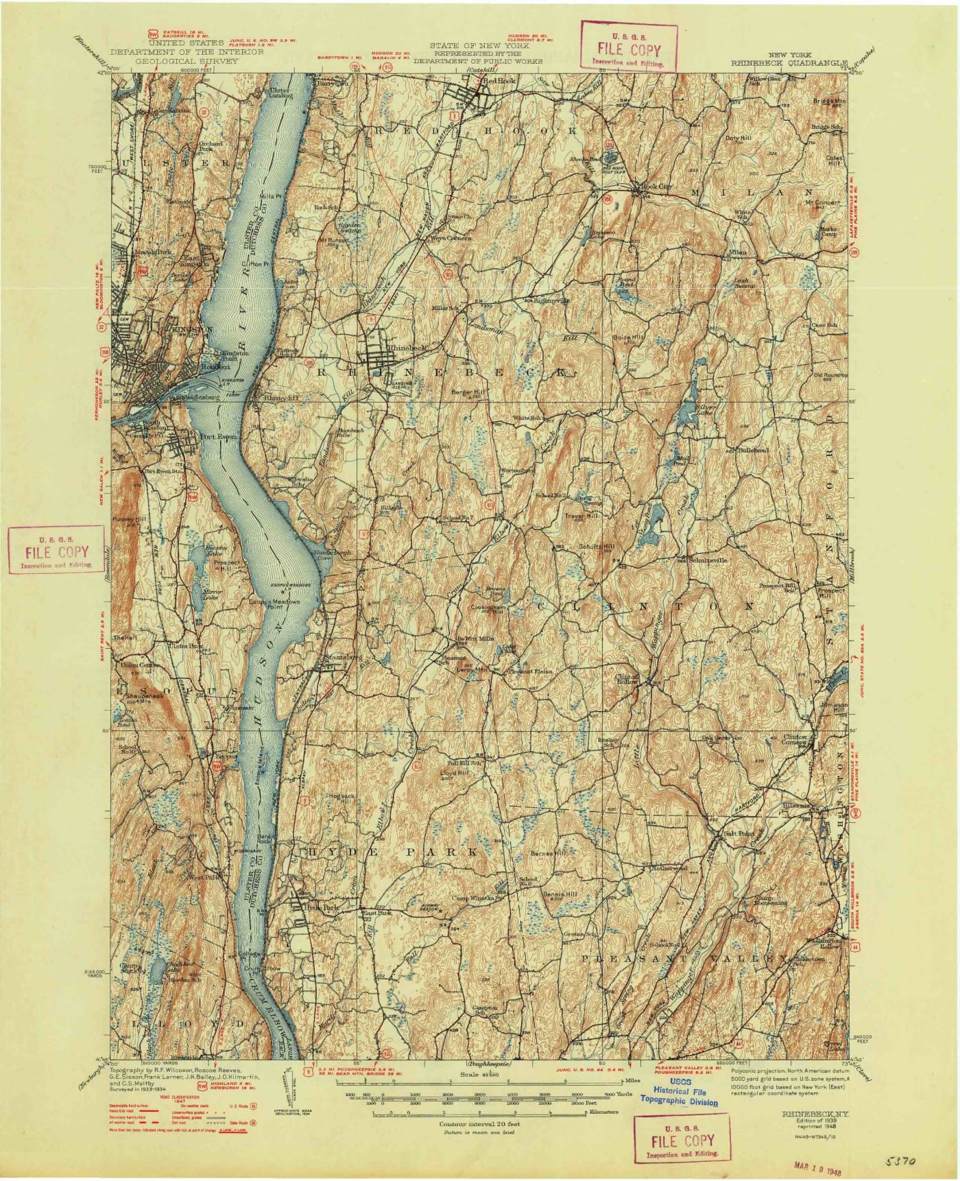 Rhinebeck, NY Historic Map